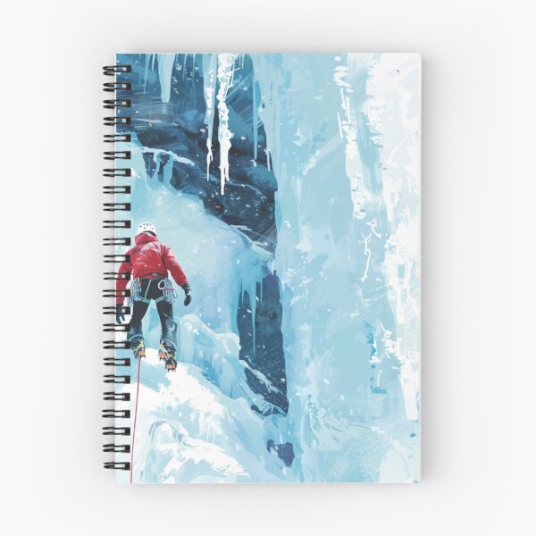 Item preview, Climber ascending frozen waterfall icy accent Active Outdoors Inspired Art designed and sold by CDC40.