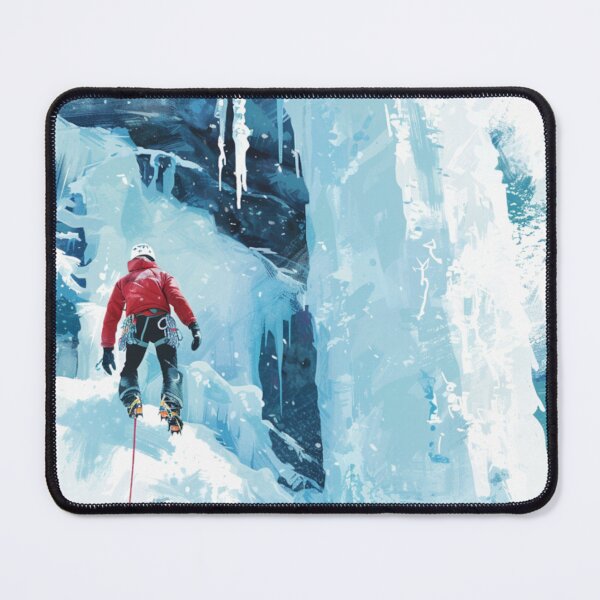 Item preview, Climber ascending frozen waterfall icy accent Active Outdoors Inspired Art designed and sold by CDC40.