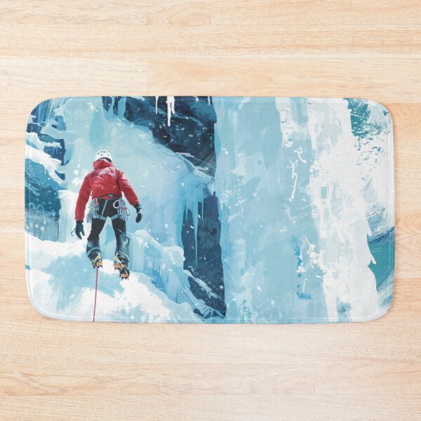 Item preview, Climber ascending frozen waterfall icy accent Active Outdoors Inspired Art designed and sold by CDC40.