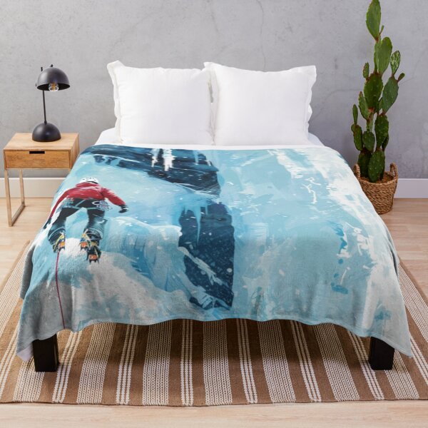 Item preview, Climber ascending frozen waterfall icy accent Active Outdoors Inspired Art designed and sold by CDC40.
