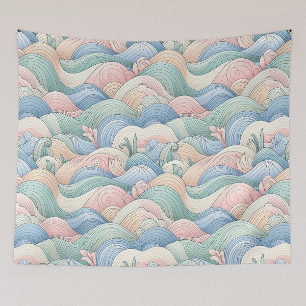 Item preview, Sandy Beach Soft Pastel Waves designed and sold by GracePaigePlaza.
