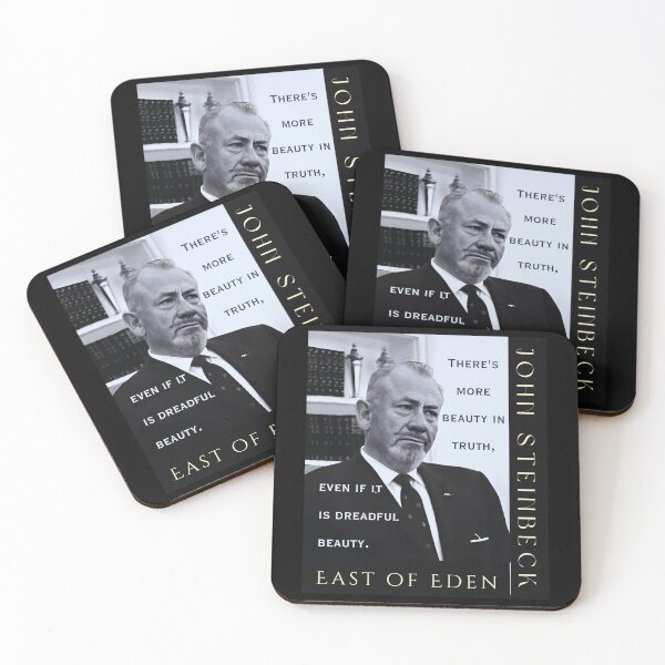 Item preview, John Steinbeck portrait and quote: There is more beauty in truth, even if it is a dreadful beauty. designed and sold by artbleed.