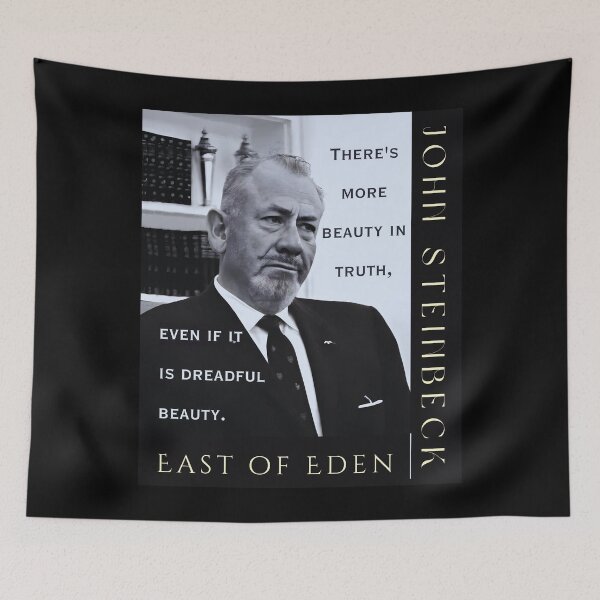 Item preview, John Steinbeck portrait and quote: There is more beauty in truth, even if it is a dreadful beauty. designed and sold by artbleed.