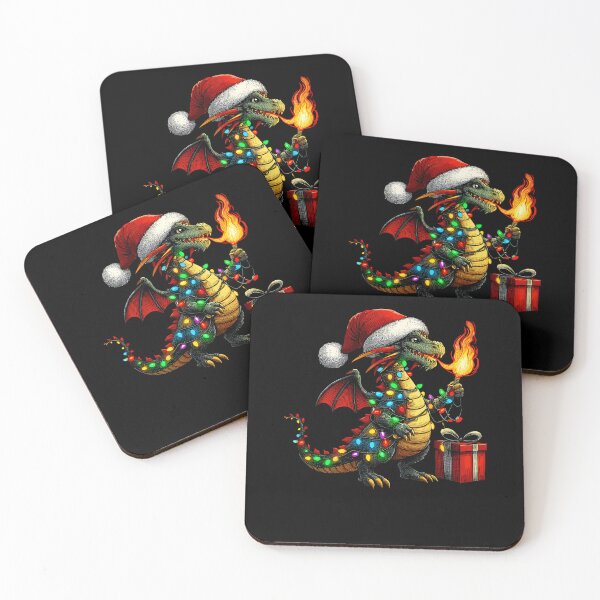 Item preview, Dragon Wearing Santa Hat, Holding A Present Box Xmas designed and sold by Artistoos.