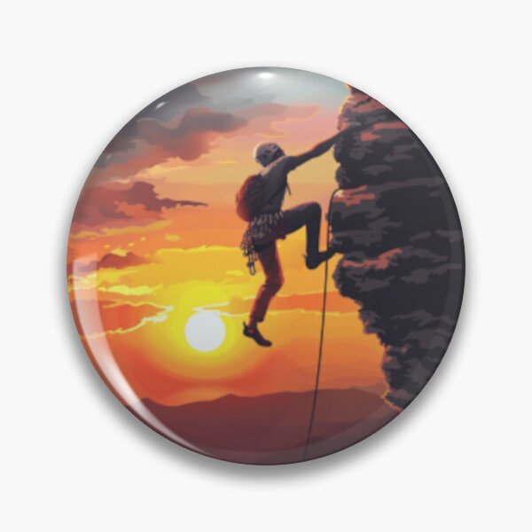 Item preview, Climber ascending rocky cliff vibrant sunset Active Outdoors Inspired Art designed and sold by CDC40.