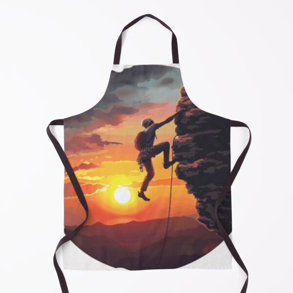 Item preview, Climber ascending rocky cliff vibrant sunset Active Outdoors Inspired Art designed and sold by CDC40.