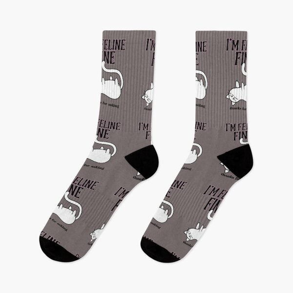 Item preview, I'm Feline Fine thanks for asking designed and sold by TheMuddyGoat.