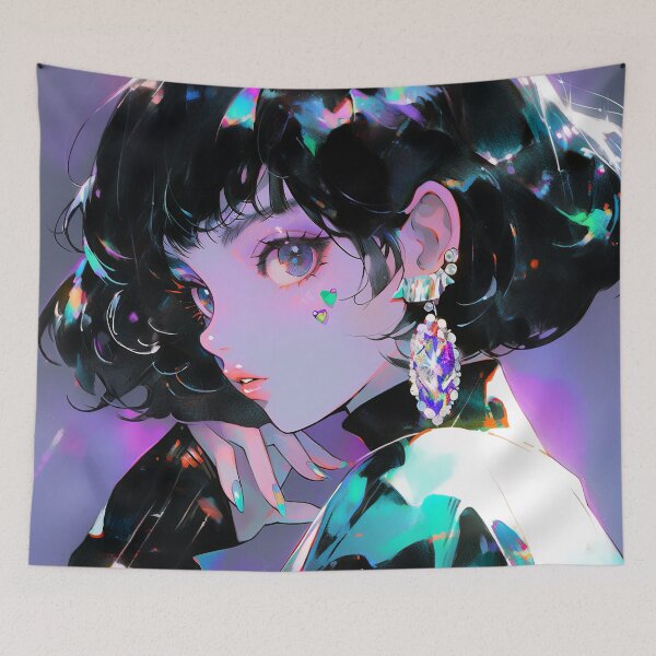 Item preview, Edgy Retrofuturistic Shimmer Anime Girl designed and sold by bubblegoth.