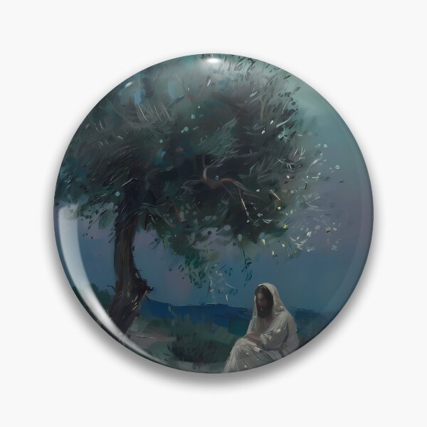 Item preview, Jesus Under Olive Tree in Moonlight designed and sold by LivingArtClips.