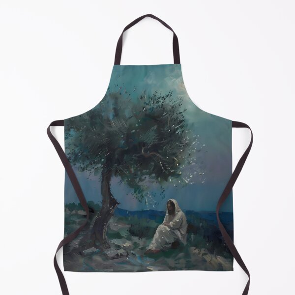 Item preview, Jesus Under Olive Tree in Moonlight designed and sold by LivingArtClips.