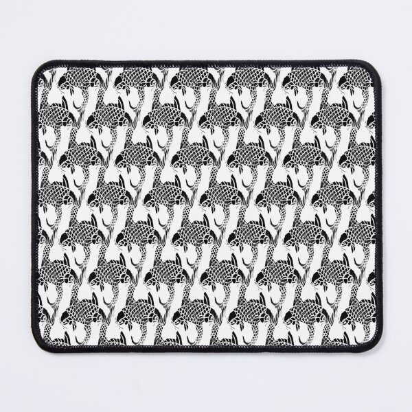 Item preview, Koi Carp Fish Black Cut Out Seamless Pattern designed and sold by taiche.
