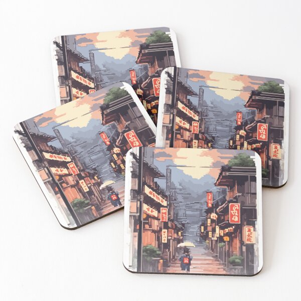 Item preview, Pixel Art - Rainy Afternoon Kyoto designed and sold by LeftImpressed.
