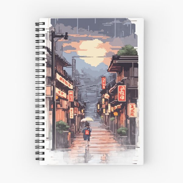 Item preview, Pixel Art - Rainy Afternoon Kyoto designed and sold by LeftImpressed.