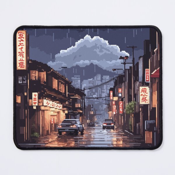 Item preview, Pixel Art Of Rainy Kyoto Streets At Night designed and sold by LeftImpressed.