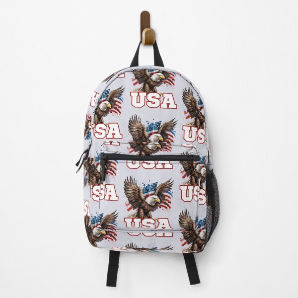 Item preview, American Bald Eagle with American flag background and USA designed and sold by AmericaFreedom.
