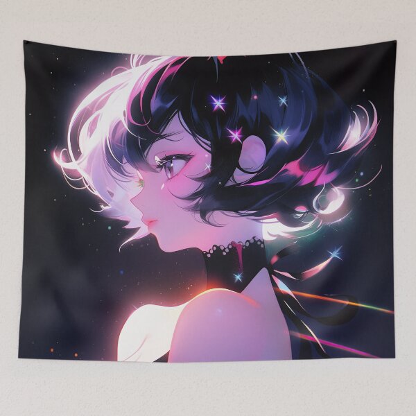 Item preview, Night Stargazer Anime Girl designed and sold by bubblegoth.