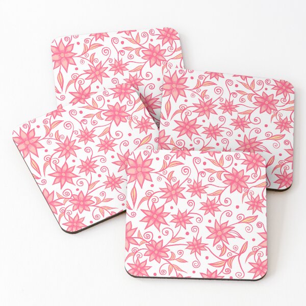 Item preview, Pink floral seamless pattern illustrated digital art designed and sold by SpinklyCreations.
