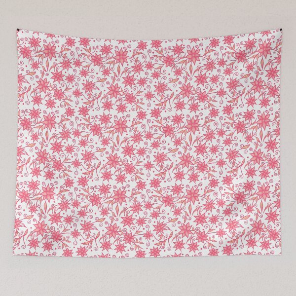 Item preview, Pink floral seamless pattern illustrated digital art designed and sold by SpinklyCreations.