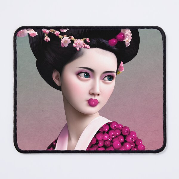 Item preview, Pink Cherry Geisha with blossoms designed and sold by Britta Glodde.