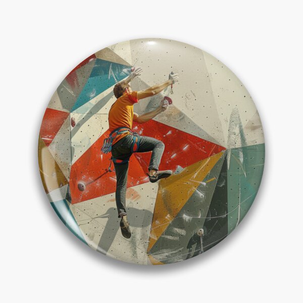 Item preview, Climber tackling challenging route abstract shapes Active Outdoors Inspired Art designed and sold by CDC40.