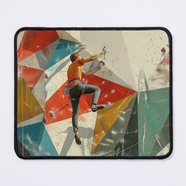 Item preview, Climber tackling challenging route abstract shapes Active Outdoors Inspired Art designed and sold by CDC40.
