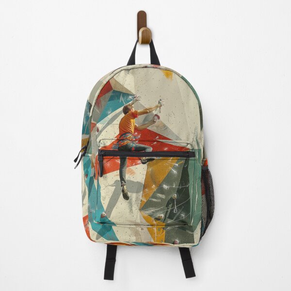 Item preview, Climber tackling challenging route abstract shapes Active Outdoors Inspired Art designed and sold by CDC40.