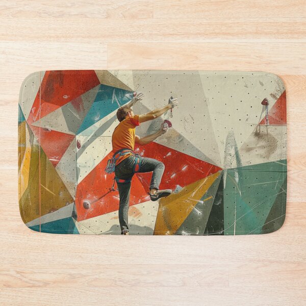 Item preview, Climber tackling challenging route abstract shapes Active Outdoors Inspired Art designed and sold by CDC40.
