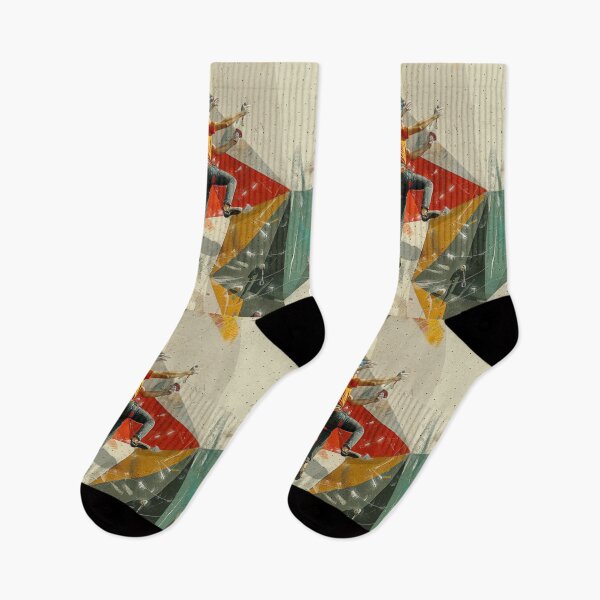 Item preview, Climber tackling challenging route abstract shapes Active Outdoors Inspired Art designed and sold by CDC40.