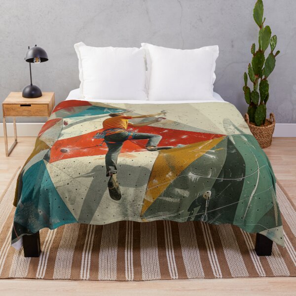 Item preview, Climber tackling challenging route abstract shapes Active Outdoors Inspired Art designed and sold by CDC40.