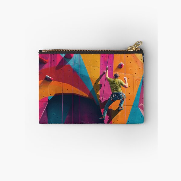 Item preview, Climber tackling challenging route abstract shapes Active Outdoors Inspired Art designed and sold by CDC40.