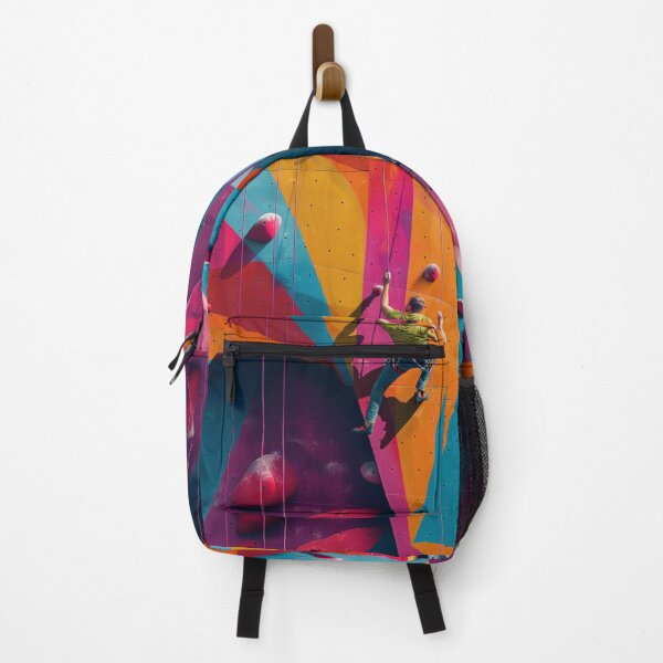 Item preview, Climber tackling challenging route abstract shapes Active Outdoors Inspired Art designed and sold by CDC40.