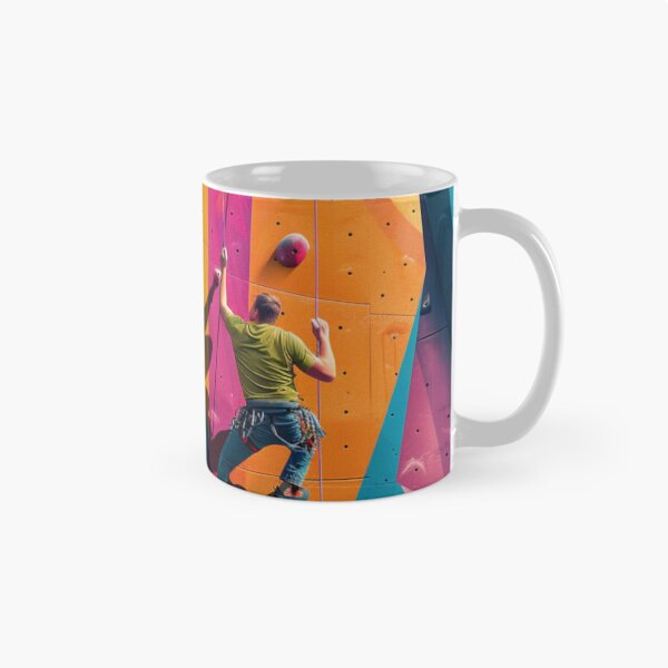 Item preview, Climber tackling challenging route abstract shapes Active Outdoors Inspired Art designed and sold by CDC40.