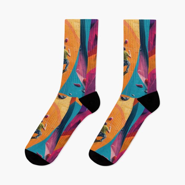 Item preview, Climber tackling challenging route abstract shapes Active Outdoors Inspired Art designed and sold by CDC40.