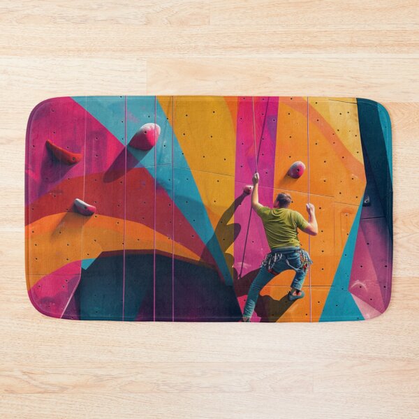 Item preview, Climber tackling challenging route abstract shapes Active Outdoors Inspired Art designed and sold by CDC40.