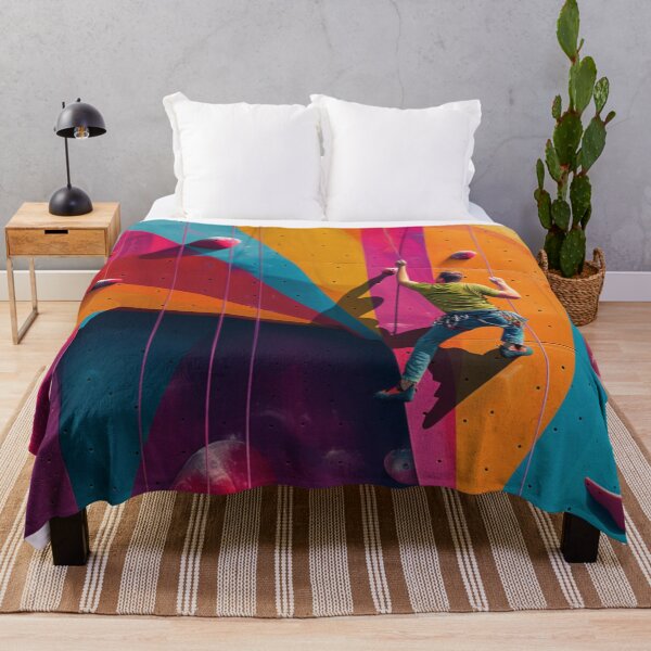 Item preview, Climber tackling challenging route abstract shapes Active Outdoors Inspired Art designed and sold by CDC40.