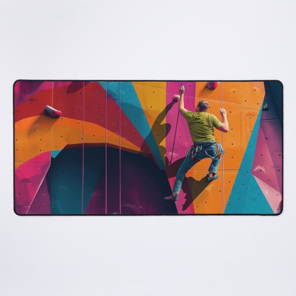 Item preview, Climber tackling challenging route abstract shapes Active Outdoors Inspired Art designed and sold by CDC40.