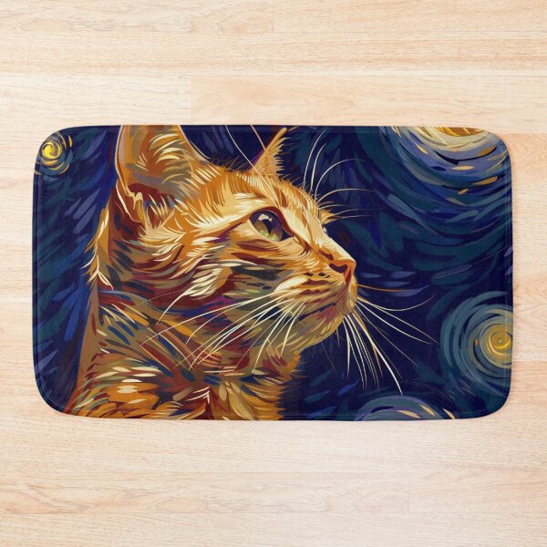 Item preview,  Red cat illustration drawn in the style of Van Gogh. designed and sold by Svetlanhcik.
