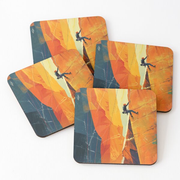 Item preview, Climber tackling challenging route abstract shapes Active Outdoors Inspired Art designed and sold by CDC40.