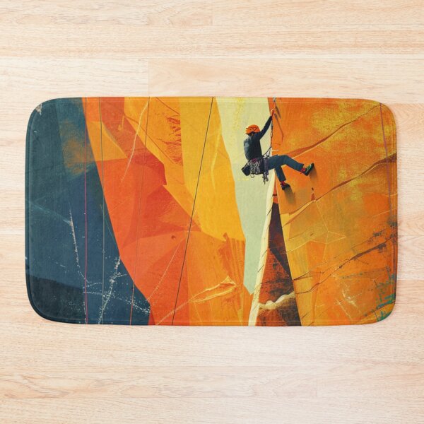 Item preview, Climber tackling challenging route abstract shapes Active Outdoors Inspired Art designed and sold by CDC40.