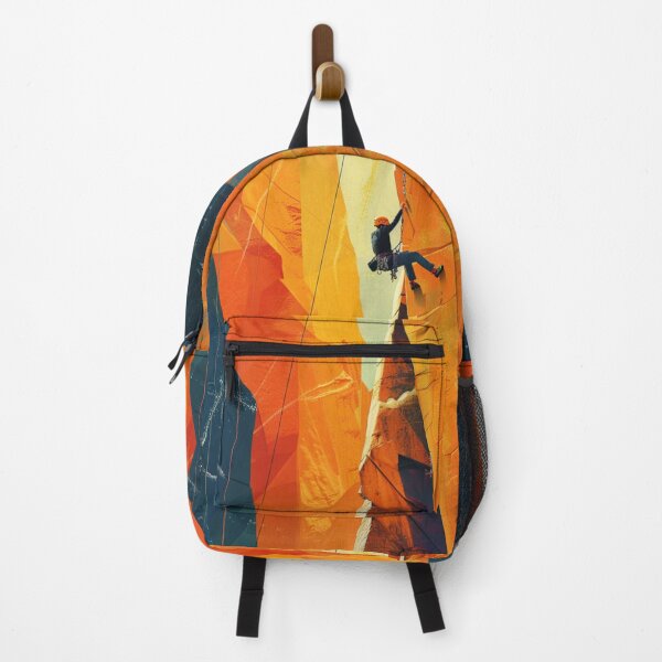 Item preview, Climber tackling challenging route abstract shapes Active Outdoors Inspired Art designed and sold by CDC40.