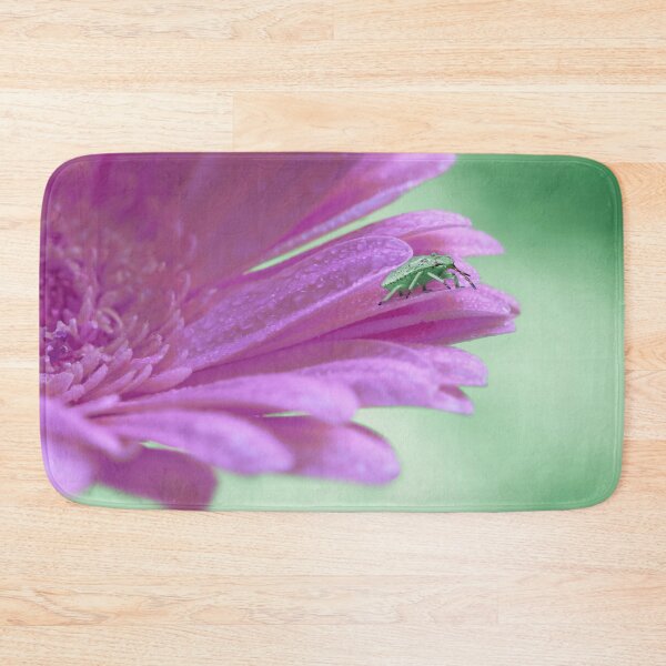 Item preview, Green Stinkbug on a purple Gerbera designed and sold by Elianne Turennout.