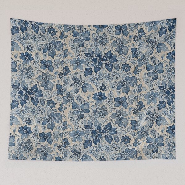 Item preview, Blue field flower flowers tapestry Blue wildflowers  designed and sold by Coolparrotgirl.