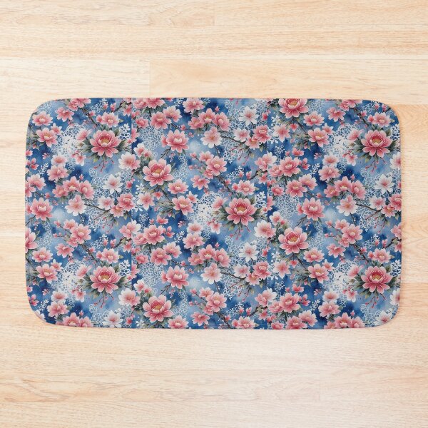 Item preview, Pink field flower flowers tapestry Blue wildflowers  designed and sold by Coolparrotgirl.