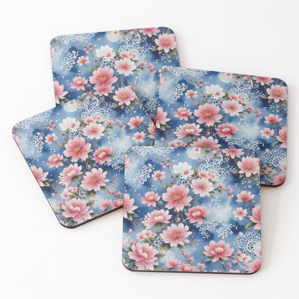Item preview,  Pink field flower flowers tapestry Blue wildflowers  designed and sold by Coolparrotgirl.
