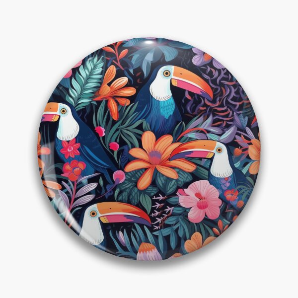 Item preview, Tropical Toucan and Floral Pattern designed and sold by madtoyman.