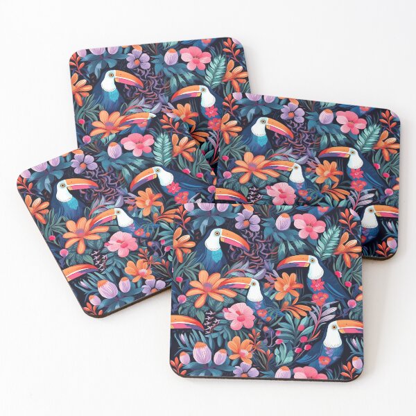 Item preview, Tropical Toucan and Floral Pattern designed and sold by madtoyman.