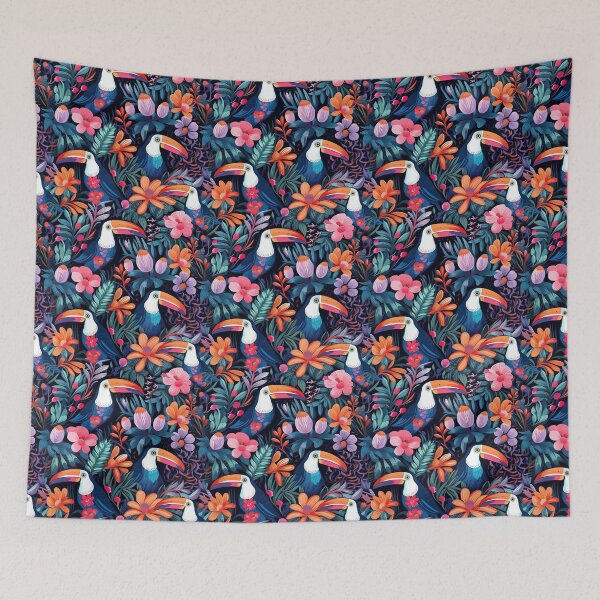 Item preview, Tropical Toucan and Floral Pattern designed and sold by madtoyman.