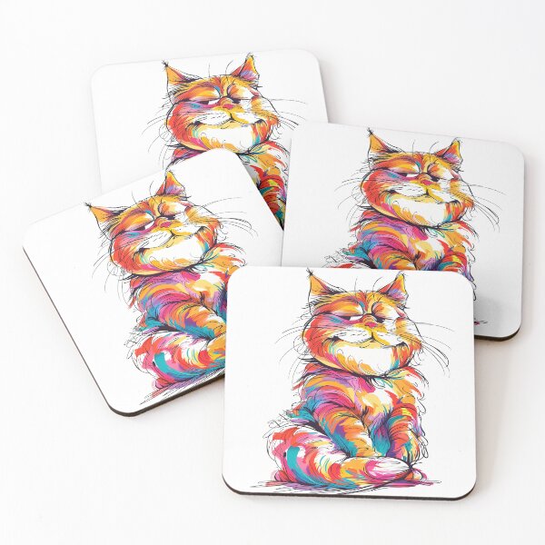 Item preview, Funny colorful cat sleeping peacefully designed and sold by mando24895.