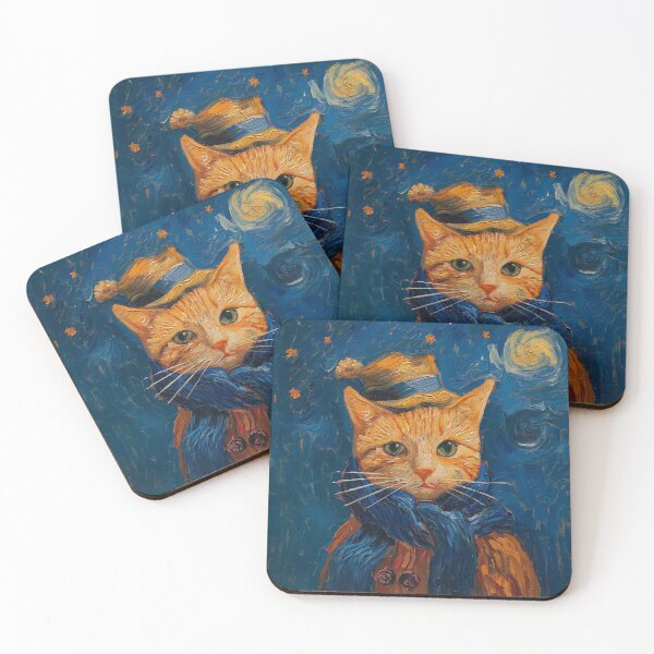 Item preview, Cat Van Gogh  designed and sold by Nice Vibes Prints.