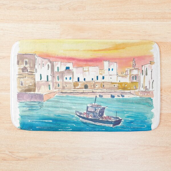 Item preview, Monopoli Bari Medieval Town view of Old Port designed and sold by artshop77.